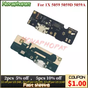 Зарядное устройство Novaphopat для Alcatel 1X 5059 5059D 5059A порт для зарядной USB док-станции, гибкий кабель с микрофоном и микрофоном