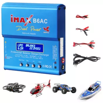 Зарядное устройство RC Balance Разрядник аккумулятора DC10-20V 6A 80 Вт для Li-ion LiFe Nimh Nicd PB Lipo Battery Интеллектуальные 3 адаптера Imax B6AC