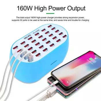 Зарядное устройство с 30 USB-портами, 160 Вт