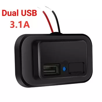Зарядное устройство с двумя USB-разъемами, 3,1 А, 4,8 А, 12 В, PD Type C для мотоцикла, грузовика, квадроцикла, лодки, автомобиля, Автодома, автобуса, пылезащитное