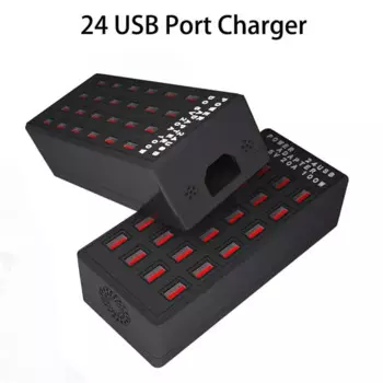 Зарядное устройство с несколькими Usb-портами для Iphone, Samsung, 20 А, быстрая зарядка для Huawei, Xiaomi, Vivo, Oppo, новое зарядное устройство с 24 портами, вилка для ЕС, США, Великобритании