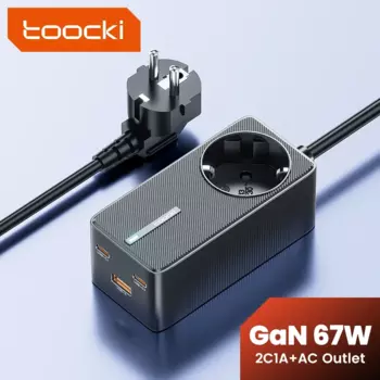 Зарядное устройство Toocki с 3 портами, 67 Вт, для iPhone 14, 13, Xiaomi 12, Samsung S23