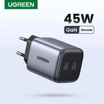 Зарядное устройство UGREEN GaN с USB-портами, 45 Вт, PD QC 3,0