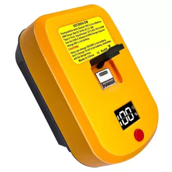 Зарядное устройство USB C для аккумулятора DeWalt 20 В, 2 порта с USB-C Und USB-A, желтое быстрое зарядное устройство мощностью 65 Вт, адаптер питания PD 3.0, источник питания USB