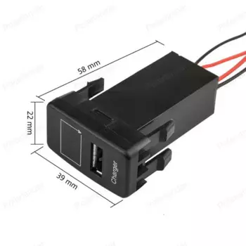 Зарядное устройство USB для сотового телефона с приборной панелью для TOYOTA VIGO 5 в 2,1 а с проводом цифровой дисплей Вольтметр автомобильное зарядное устройство только синее