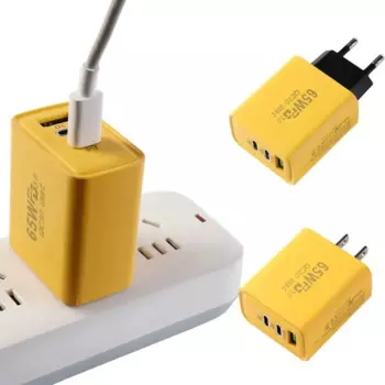 Зарядное устройство Usb GaN с 3 портами, 65 Вт, 5 В, 3 А, 65 Вт, 100-240 В
