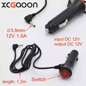 Зарядное устройство XCGaoon 3,5 мм для автомобильного порта, детектора радара, камеры DVR, gps-входа, 12 в пост. Тока, 12 В, 1,5 А, длина кабеля 1,2 м (3,9 фута)