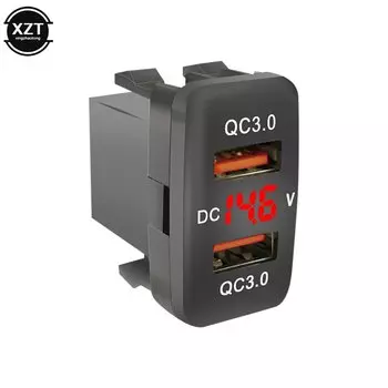 Зарядные устройства USB 12 В-24 В для Toyota, разъем адаптера питания QC 3,0, светодиодный индикатор, зарядка мобильного телефона, вольтметр, тестовые автомобильные аксессуары