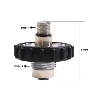 Зарядный адаптер TUXING HPA G5/8-14 на гнездо 1/4NPT разъем для зарядной станции с внутренней заполняющей черной ручкой
