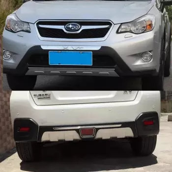 Защитная накладка на передний и задний бампер для Subaru XV 2012-2015, хромированный АБС-пластик