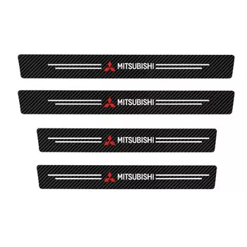 Защитная пластина на порог автомобильной двери из искусственной кожи, порог из углеродного волокна, наклейка на бампер против царапин для Mitsubishi Outlander Lancer EX