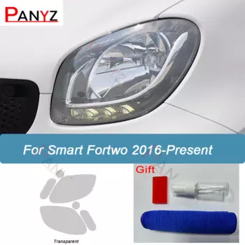 Защитная пленка для автомобильной фары, дымчатый черный оттенок, виниловая прозрачная наклейка, ТПУ Защитная пленка для Smart Fortwo 453 2016-подарок