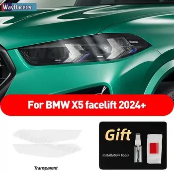 Защитная пленка для автомобильных фар, прозрачная Дымчатая черная наклейка из ТПУ для BMW X5 G05 2024, аксессуары для производительности Facelift M