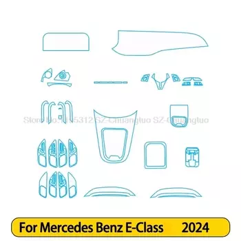 Защитная пленка из ТПУ для Mercedes Benz MB W214 E-Class 2024, салон автомобиля, центральная консоль, прозрачный ремонт против царапин