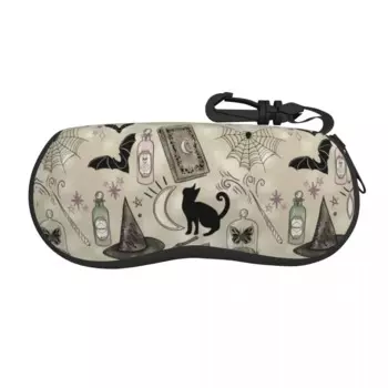 Защитные чехлы для очков с рисунком ведьмы кота, модные солнцезащитные очки, женская сумка для очков на Хэллоуин
