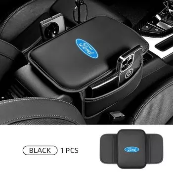 Защитный чехол для подлокотника центральной консоли, кожаный автомобильный подлокотник, коврик для хранения, карман для Ford Ranger Focus Kuga Mustang S-MAX Transit