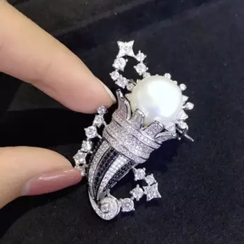 Застежка из серебра 925 пробы с фианитом, с 12 созвездиями