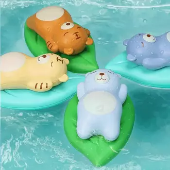 Заводной механизм, маленькие животные, играющие в воду, игрушки для купания, летние игрушки плавучести, ванная комната, ленивые листья, медведи, тигр, игрушки для душа