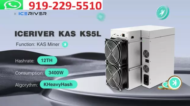 Заводская акция КУПИТЕ 5, ПОЛУЧИТЕ 3 БЕСПЛАТНО Новый список IceRiver KS5L Kaspa Miner 12T 3400 Вт KAS с блоком питания Ready Stock