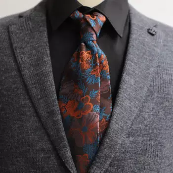 Заводской теплый кофейный винтажный полосатый большой цветок джентльмен Yapi ручной галстук 8 см мужской костюм профессиональный галстук