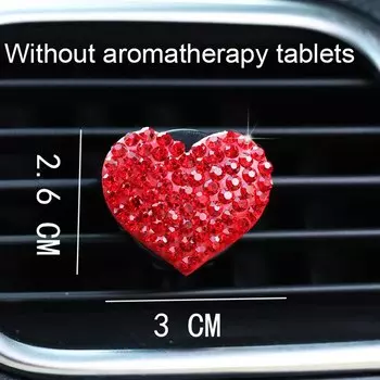 Зажим для автомобильного воздуховыпускного отверстия в форме сердца, горный хрусталь, автомобильный кондиционер, зажим для украшения духов, автомобильные аксессуары