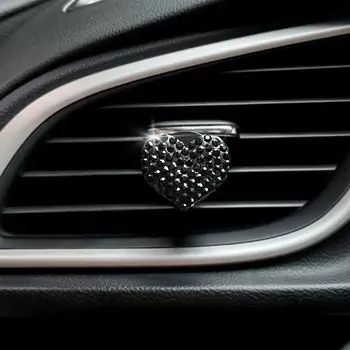 Зажим для автомобильного воздуховыпускного отверстия в форме сердца, горный хрусталь, автомобильный кондиционер, зажим для украшения духов, автомобильные аксессуары