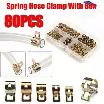 Пружинные хомуты 80 шт., 6/7/8/9/10 мм