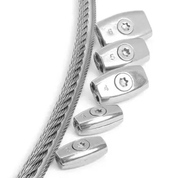 Зажим для троса цинковый сплав серебристый 2/3/4/6/8 мм