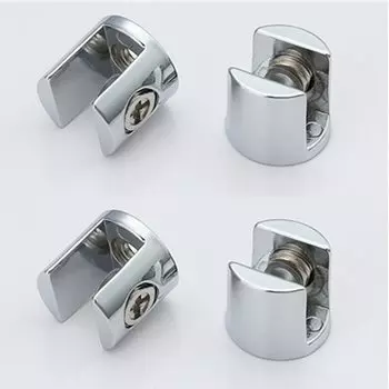 Зажимы для стекла Odavis, 4 шт., цинковый сплав, хромированные