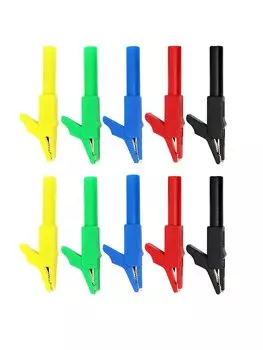 Зажимы типа «крокодил» на тестовый адаптер «гнездо типа «банан» диаметром 4 мм можно вставить штекер типа «банан»