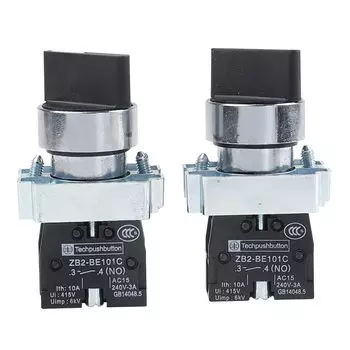 ZB2-BE101C XB2-BD21C XB2-BD21 Ручка поворотного переключателя 22 мм, 2-позиционный самоблокирующийся фиксирующийся переключатель, 1 НО, обслуживаемый селектор