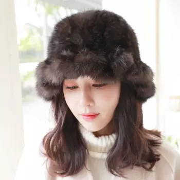 ZDFURS * женская шапка из меха норки в Корейском стиле модные вязаные шапки из соболиного меха Зимние теплые шапки для девочек Повседневная японская оборка