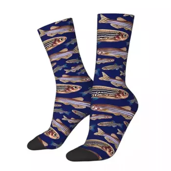 Zebrafish Danio, модель организма, биологическая биология, Узорные Носки Harajuku, супер мягкие чулки, всесезонные длинные носки, аксессуары