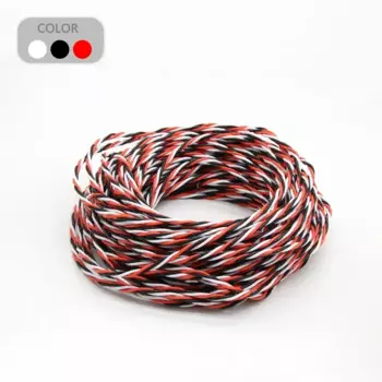 5/10/20M 22AWG 26awg 30/60 Core 3-ходовой поворотный удлинительный кабель сервопривода JR Futaba витой провод для аксессуаров радиоуправляемых самолетов