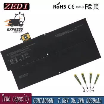 ZEDI новый оригинальный аккумулятор для ноутбука G3HTA056H для Microsoft Surface Pro X 1876 13 дюймов MQ03 7,58 В 5249 мАч/39,79 Втч
