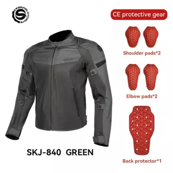 Зеленая мотоциклетная куртка Star Field Knight, Мужская одежда для езды на мотоцикле, летняя сетчатая дышащая куртка с защитным оборудованием для езды