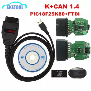 Зеленая печатная плата для VAG K + CAN Commander 1,4, чип PIC18F25K80 FTDI FT232RL для AUDI/VW/Skoda/Seat для VAG K + CAN 1,4 K-Line Commander