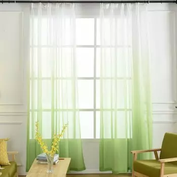 Зеленая шифоновая занавеска Black Ant X-WP185#30