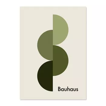 Зеленые абстрактные настенные плакаты Bauhaus