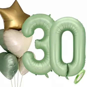 Зеленые фольгированные шары-цифры 40 дюймов DIY House