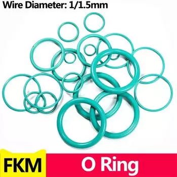 Зеленые фторкаучуковые уплотнительные кольца FKM 1,0/1,5 мм