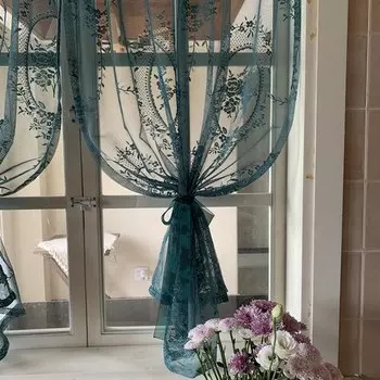 Зеленые шифоновые шторы Brighten Sea