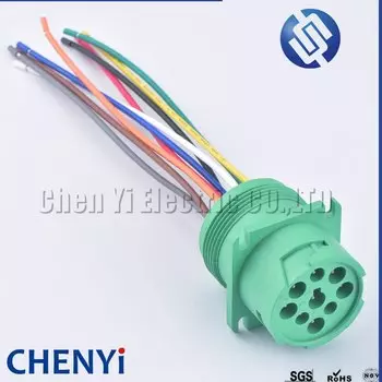 Зеленый 9-контактный автоматический водонепроницаемый разъем, диагностический инструмент, круглый жгут проводов, косичка HD16-9-1939S-P080 HD10-9-1939P-P080