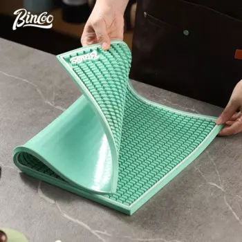 Зеленый барный коврик Bincoo для кофе-бара, нескользящий гибкий резиновый коврик для сушки кухонного стола, коврик для сушки посуды