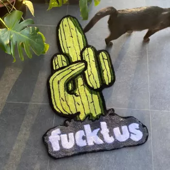 Зеленый Кактус Забавный текст жест ковер домашний декор ручной работы мягкие фланелевые коврики для ванной ковер дверной коврик подарок