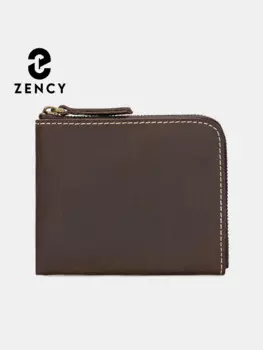 Zency Модный женский кошелек из натуральной кожи, кошелек из воловьей кожи, многофункциональный клатч с несколькими отделениями для карт, сумки для монет
