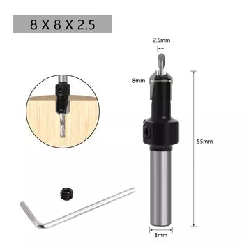 Зенкер DEANPLANNWG 8/10 мм из стали 45#, твердосплавный наконечник YG6X