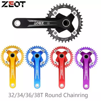 ZEOT 104BCD 170 мм кривошипный горный велосипед 32/34/36/38T круглая Звездочка горный велосипед кривошипный интегрированный кривошипный механизм Hollowtech