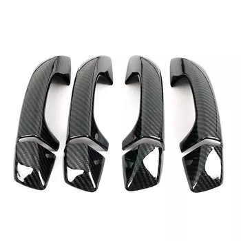 Зеркальная хромированная накладка на дверную ручку для Skoda Superb MK2 2008-2015 из углеродного волокна