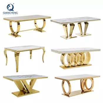 Зеркальная мебель, 6 сидений, daining столы, элегантный обеденный комплект, золотистый мрамор, роскошные стеклянный обеденный стол наборы